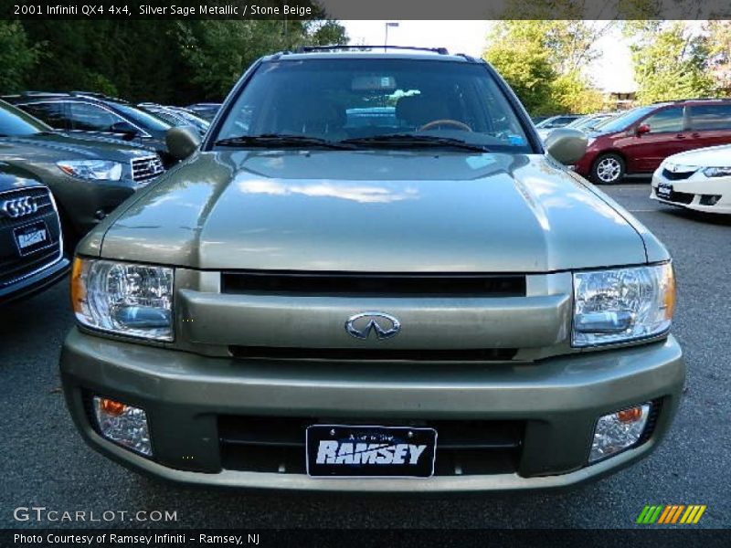 Silver Sage Metallic / Stone Beige 2001 Infiniti QX4 4x4