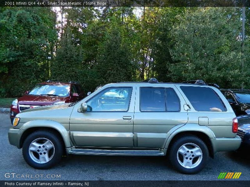 Silver Sage Metallic / Stone Beige 2001 Infiniti QX4 4x4