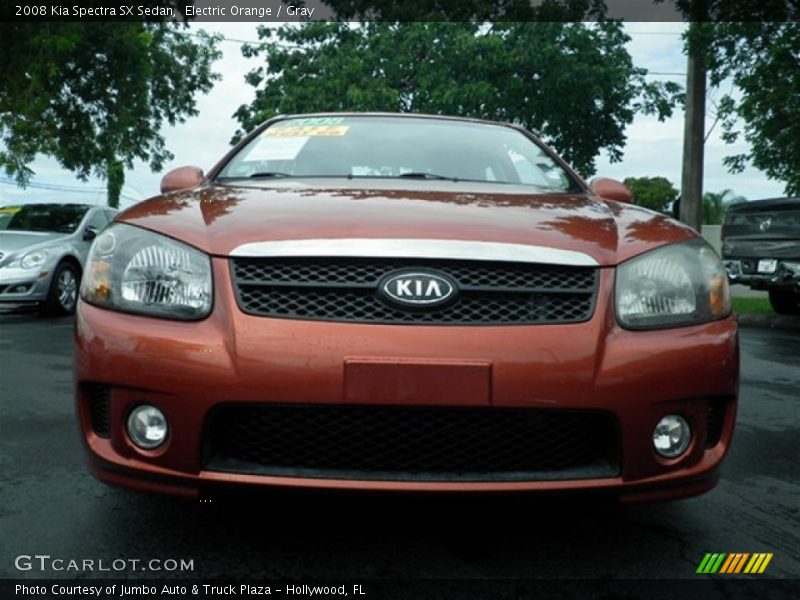Electric Orange / Gray 2008 Kia Spectra SX Sedan