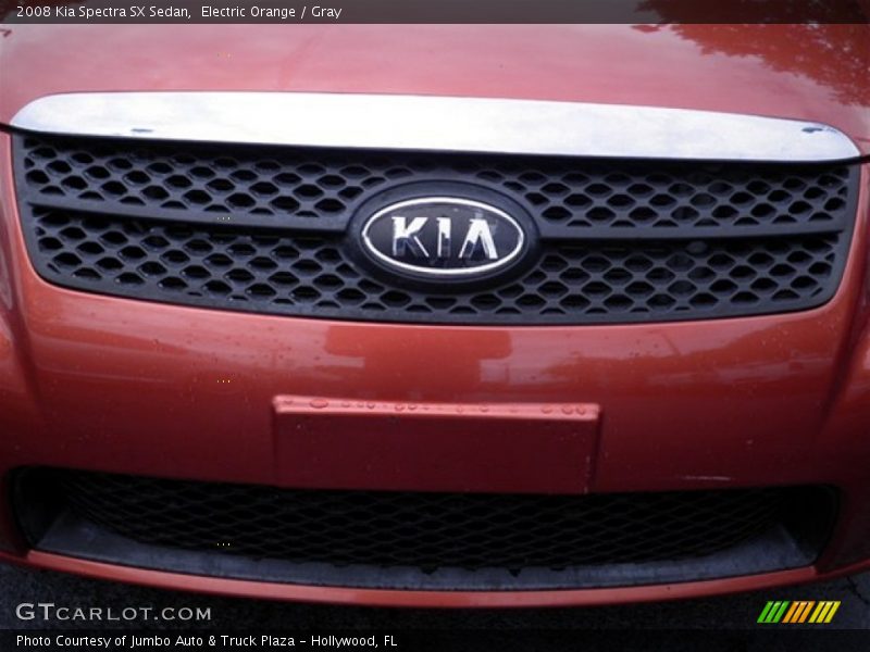Electric Orange / Gray 2008 Kia Spectra SX Sedan