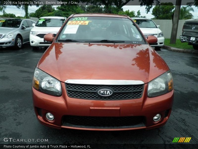 Electric Orange / Gray 2008 Kia Spectra SX Sedan