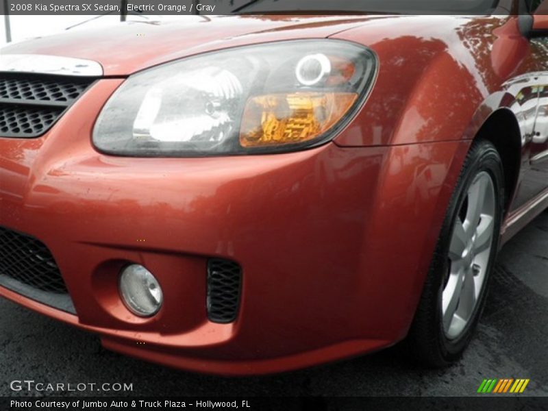 Electric Orange / Gray 2008 Kia Spectra SX Sedan