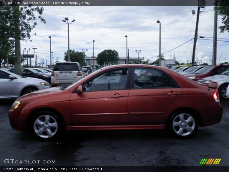 Electric Orange / Gray 2008 Kia Spectra SX Sedan