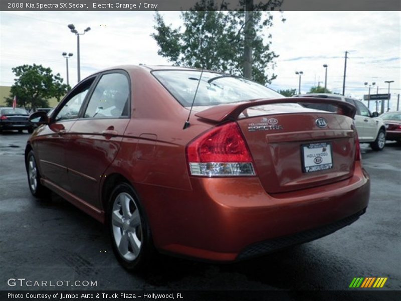 Electric Orange / Gray 2008 Kia Spectra SX Sedan
