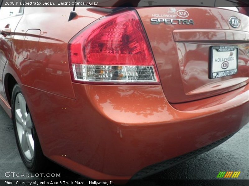 Electric Orange / Gray 2008 Kia Spectra SX Sedan