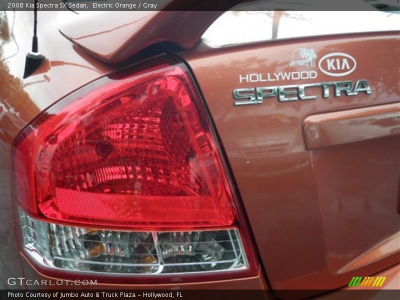 Electric Orange / Gray 2008 Kia Spectra SX Sedan