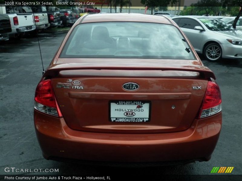 Electric Orange / Gray 2008 Kia Spectra SX Sedan