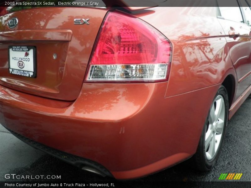 Electric Orange / Gray 2008 Kia Spectra SX Sedan