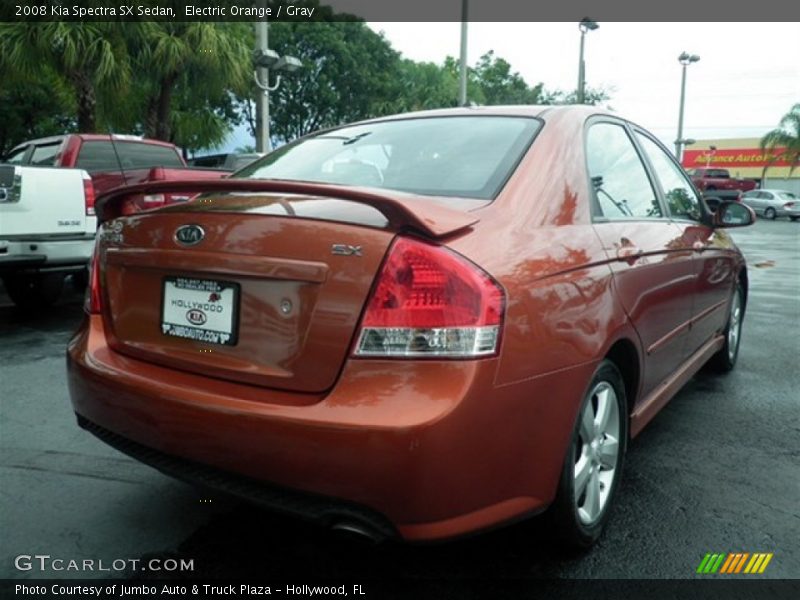 Electric Orange / Gray 2008 Kia Spectra SX Sedan