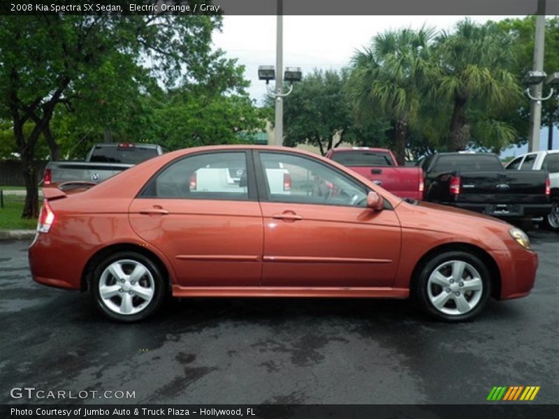 Electric Orange / Gray 2008 Kia Spectra SX Sedan