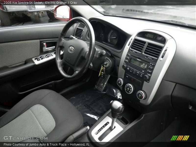 Electric Orange / Gray 2008 Kia Spectra SX Sedan