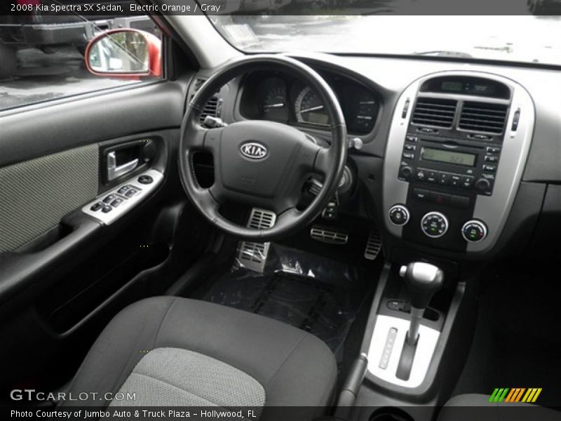 Electric Orange / Gray 2008 Kia Spectra SX Sedan