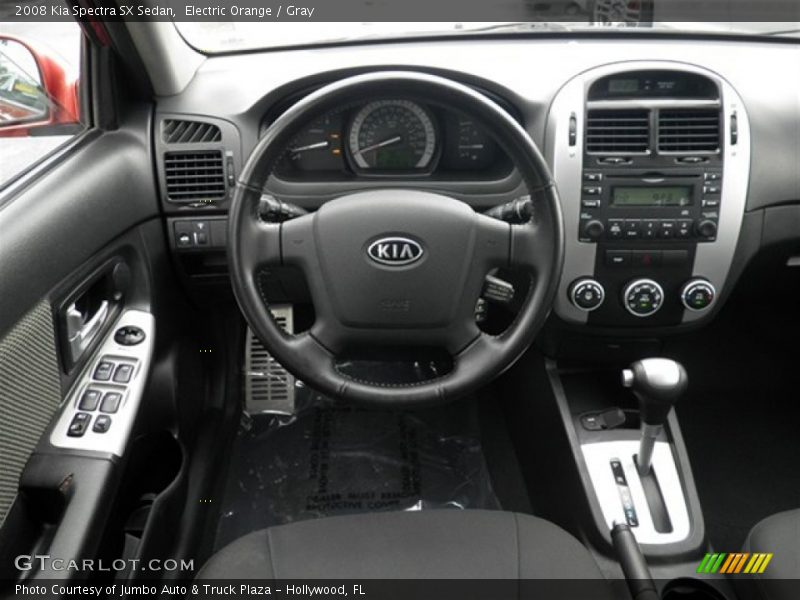 Electric Orange / Gray 2008 Kia Spectra SX Sedan