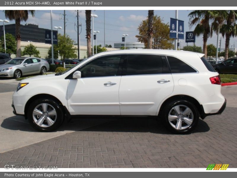 Aspen White Pearl II / Taupe 2012 Acura MDX SH-AWD