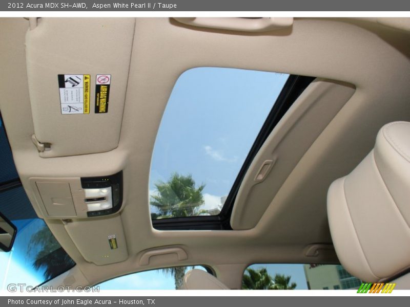 Aspen White Pearl II / Taupe 2012 Acura MDX SH-AWD
