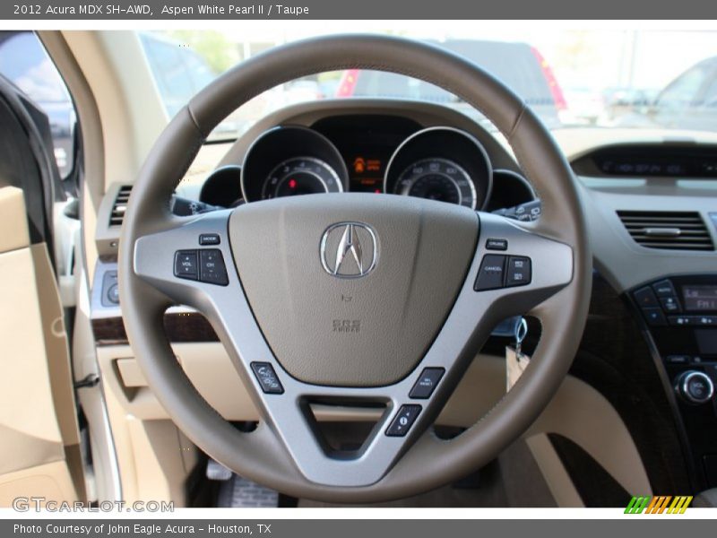 Aspen White Pearl II / Taupe 2012 Acura MDX SH-AWD