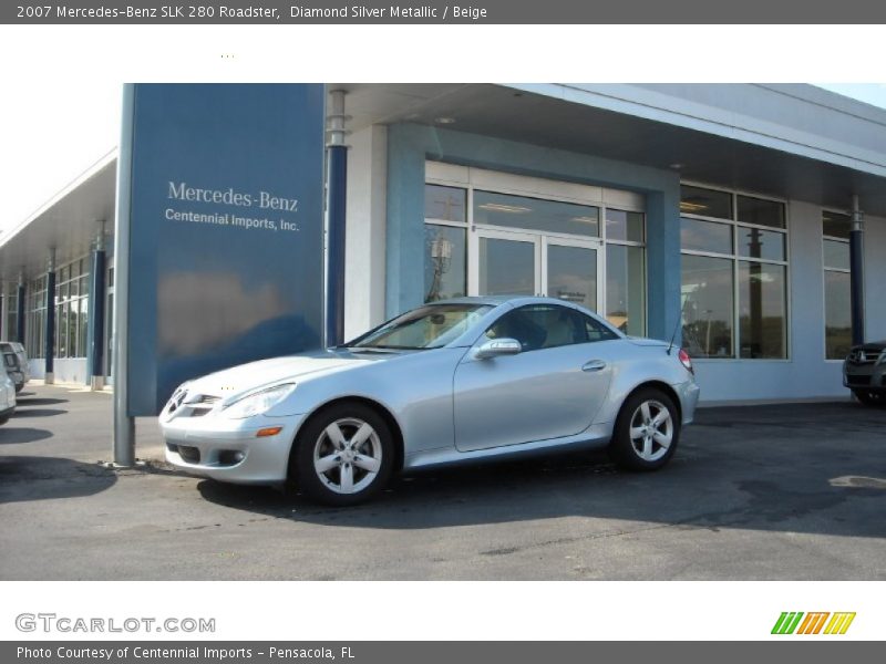 Diamond Silver Metallic / Beige 2007 Mercedes-Benz SLK 280 Roadster