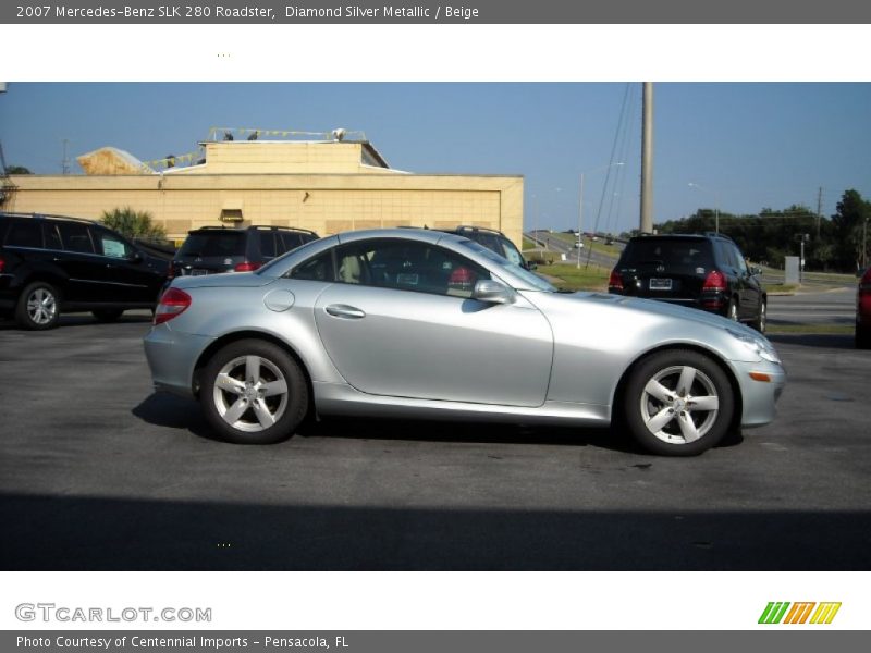 Diamond Silver Metallic / Beige 2007 Mercedes-Benz SLK 280 Roadster