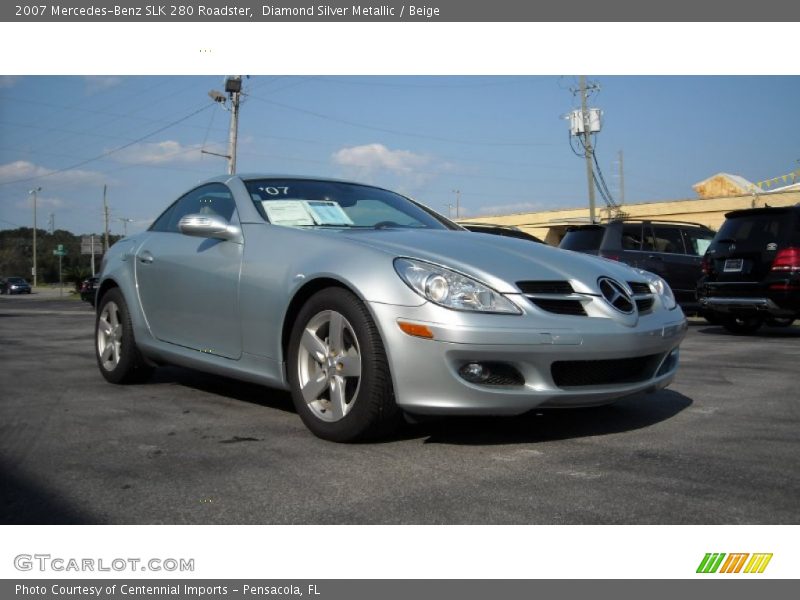 Diamond Silver Metallic / Beige 2007 Mercedes-Benz SLK 280 Roadster