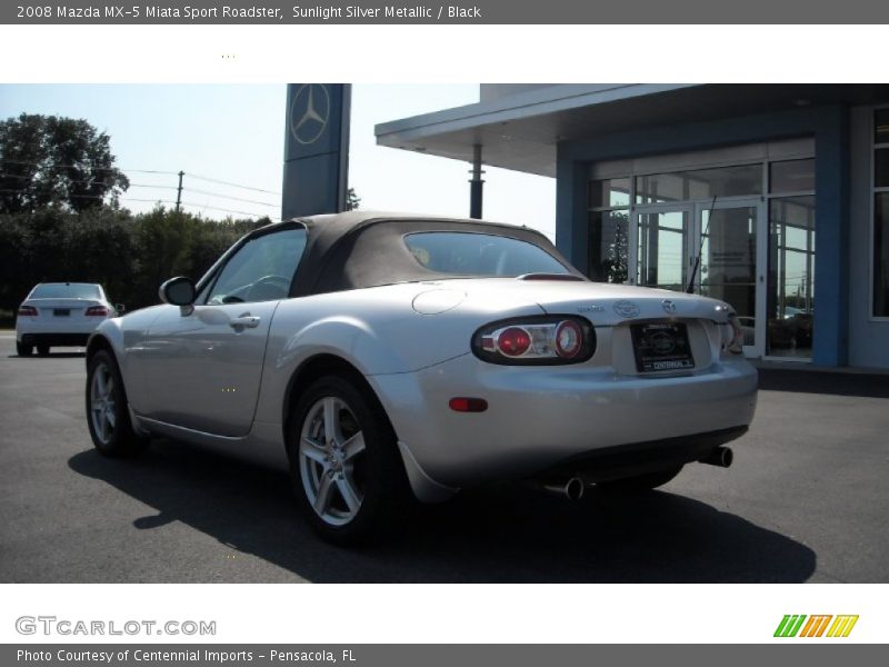 Sunlight Silver Metallic / Black 2008 Mazda MX-5 Miata Sport Roadster