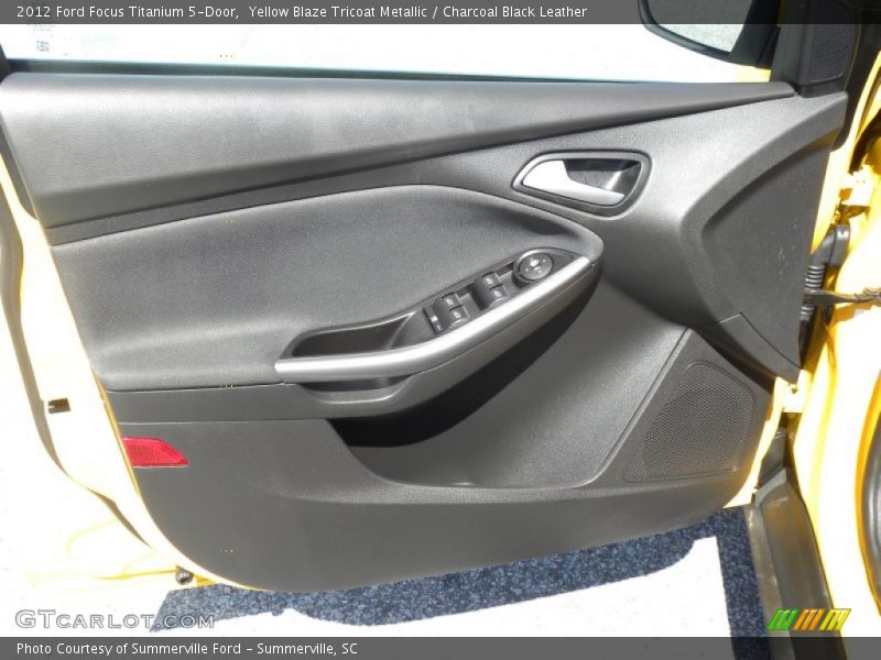 Yellow Blaze Tricoat Metallic / Charcoal Black Leather 2012 Ford Focus Titanium 5-Door