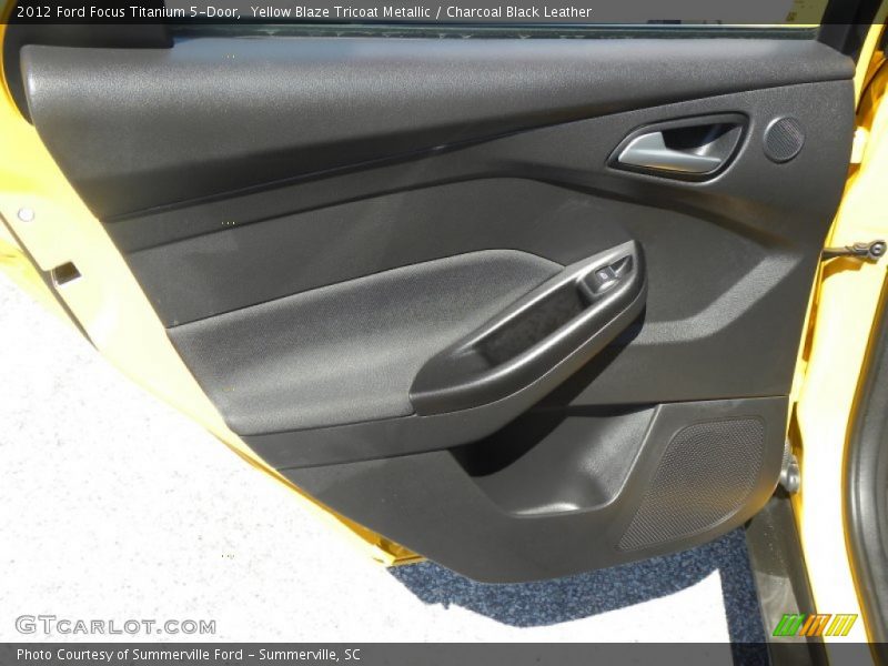 Yellow Blaze Tricoat Metallic / Charcoal Black Leather 2012 Ford Focus Titanium 5-Door