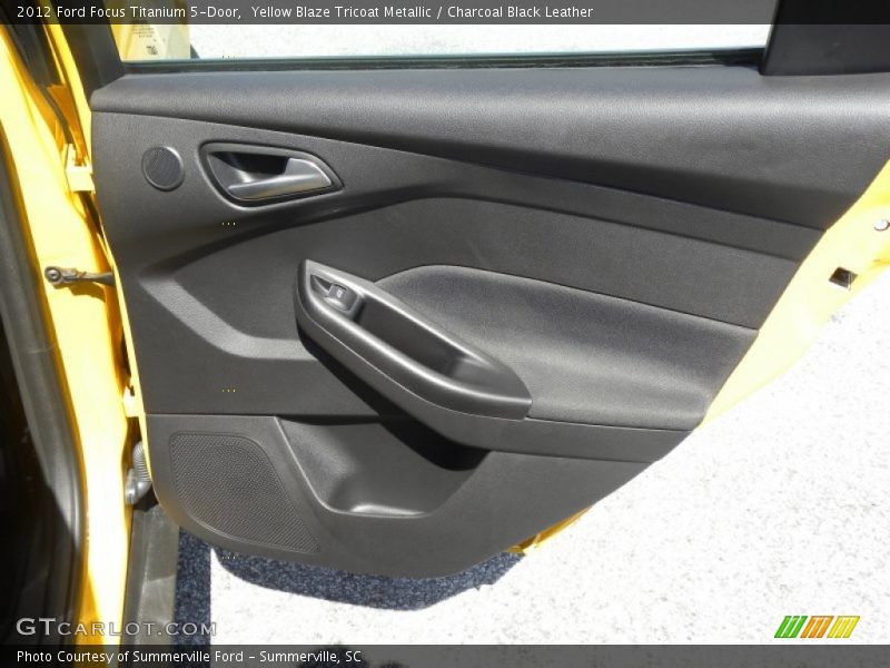 Yellow Blaze Tricoat Metallic / Charcoal Black Leather 2012 Ford Focus Titanium 5-Door