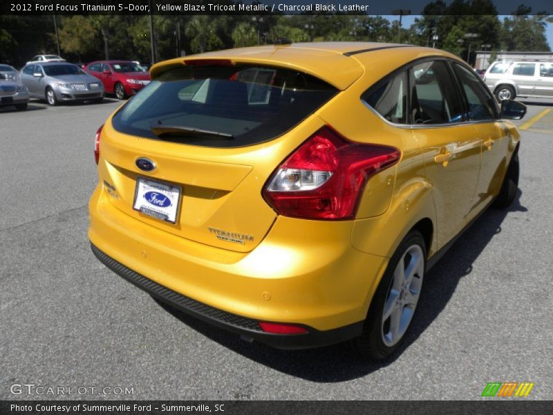 Yellow Blaze Tricoat Metallic / Charcoal Black Leather 2012 Ford Focus Titanium 5-Door