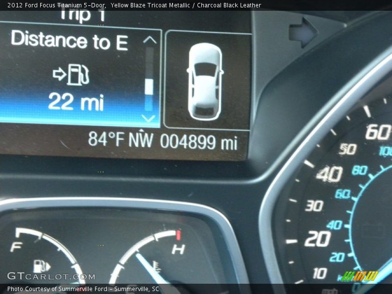 Yellow Blaze Tricoat Metallic / Charcoal Black Leather 2012 Ford Focus Titanium 5-Door