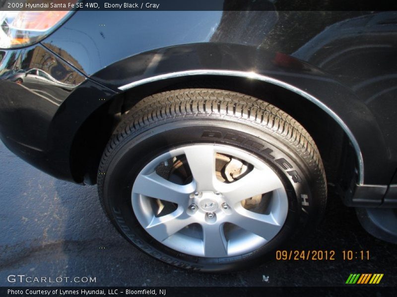 Ebony Black / Gray 2009 Hyundai Santa Fe SE 4WD