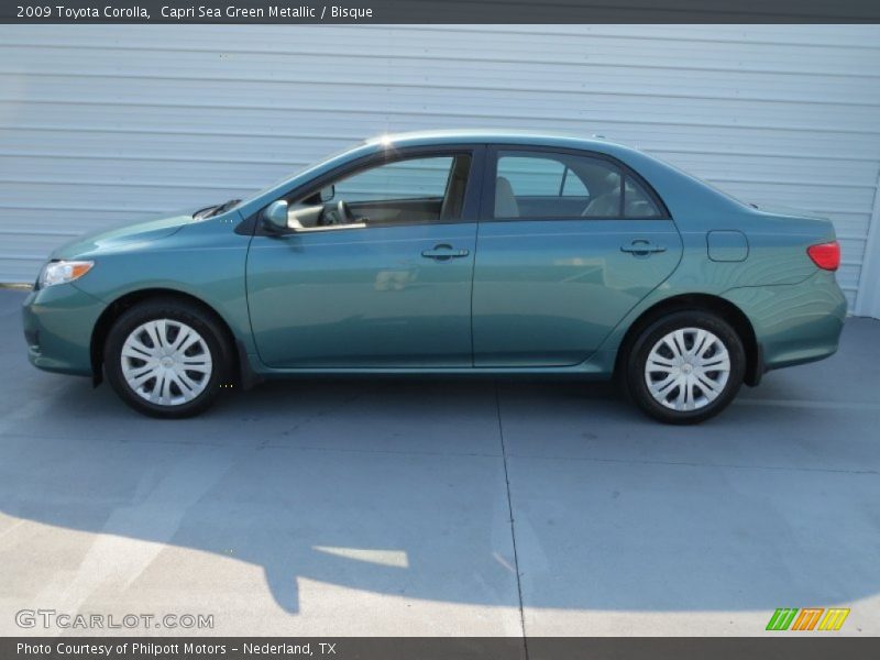 Capri Sea Green Metallic / Bisque 2009 Toyota Corolla