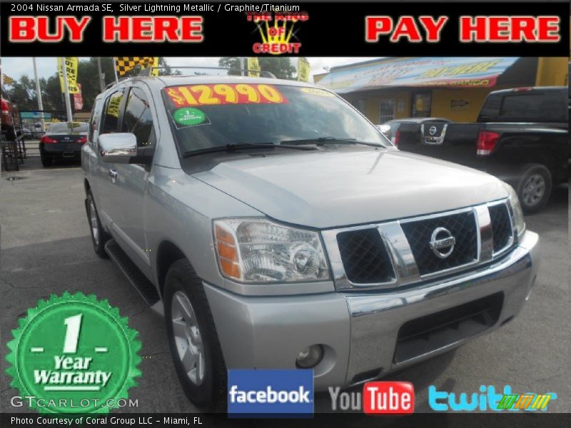 Silver Lightning Metallic / Graphite/Titanium 2004 Nissan Armada SE