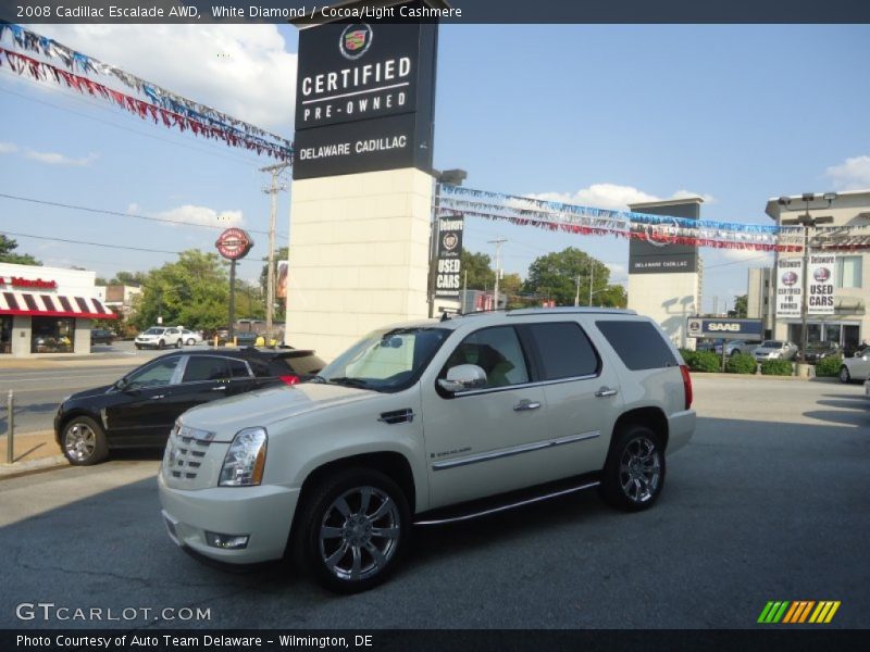 White Diamond / Cocoa/Light Cashmere 2008 Cadillac Escalade AWD