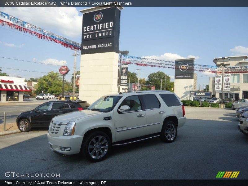 White Diamond / Cocoa/Light Cashmere 2008 Cadillac Escalade AWD