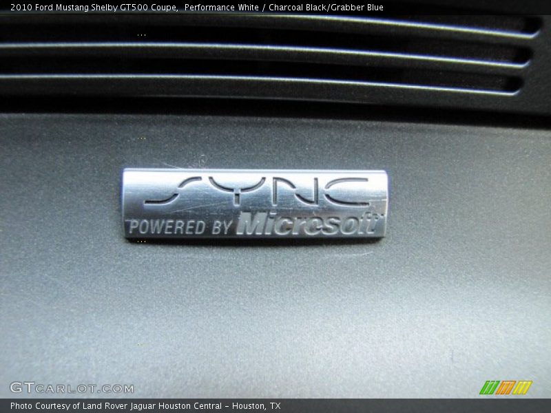 Performance White / Charcoal Black/Grabber Blue 2010 Ford Mustang Shelby GT500 Coupe