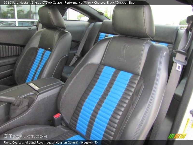 Performance White / Charcoal Black/Grabber Blue 2010 Ford Mustang Shelby GT500 Coupe
