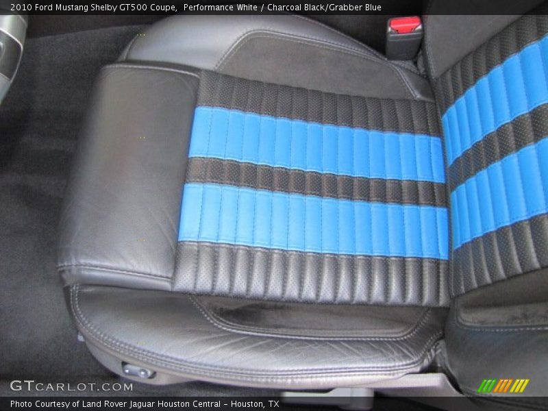 Performance White / Charcoal Black/Grabber Blue 2010 Ford Mustang Shelby GT500 Coupe