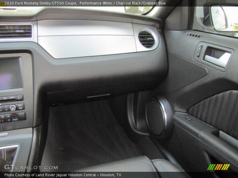 Performance White / Charcoal Black/Grabber Blue 2010 Ford Mustang Shelby GT500 Coupe
