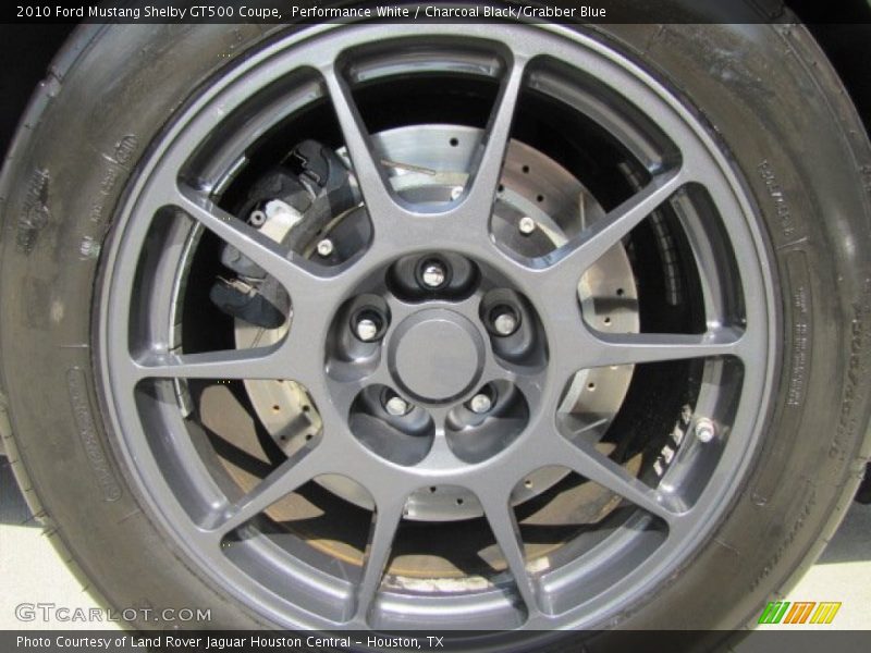 Performance White / Charcoal Black/Grabber Blue 2010 Ford Mustang Shelby GT500 Coupe