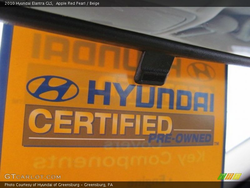 Apple Red Pearl / Beige 2010 Hyundai Elantra GLS