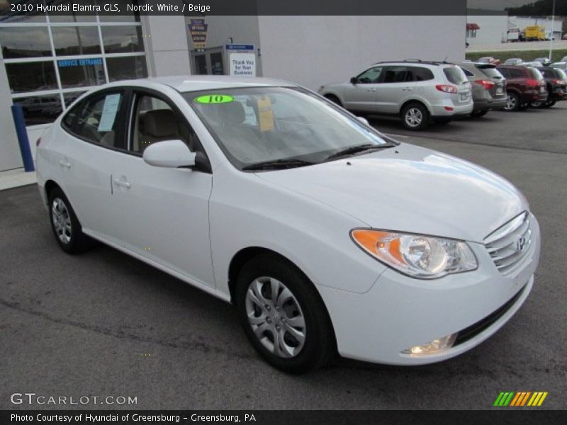 Nordic White / Beige 2010 Hyundai Elantra GLS