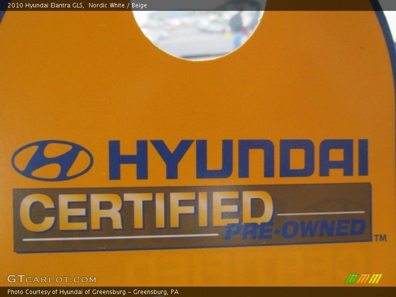 Nordic White / Beige 2010 Hyundai Elantra GLS