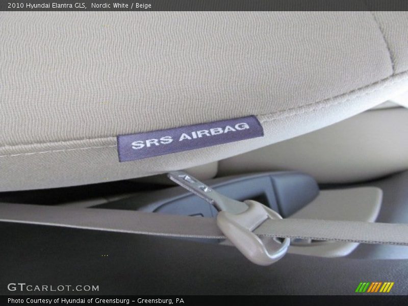 Nordic White / Beige 2010 Hyundai Elantra GLS