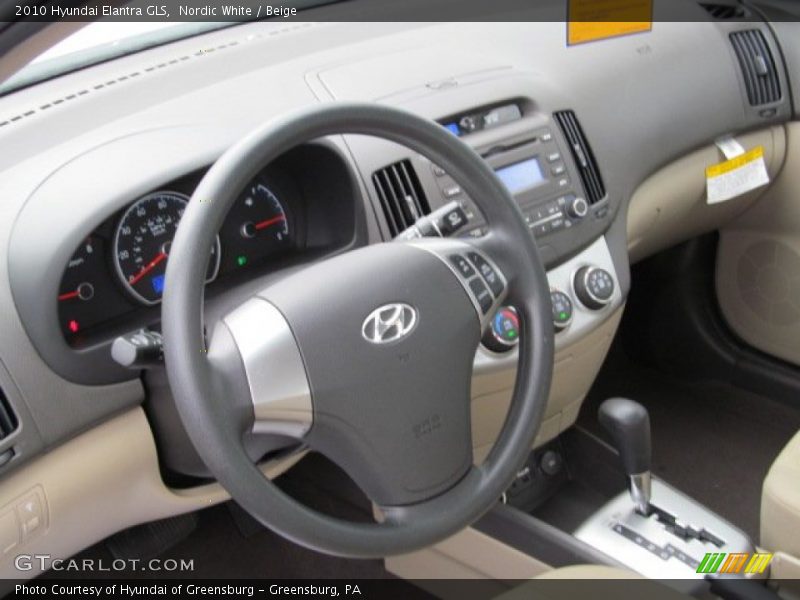 Nordic White / Beige 2010 Hyundai Elantra GLS