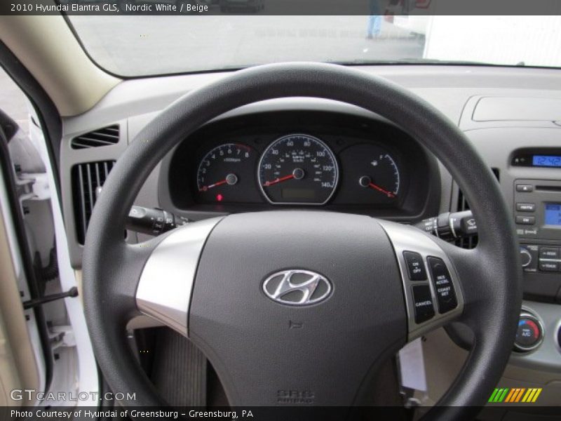 Nordic White / Beige 2010 Hyundai Elantra GLS