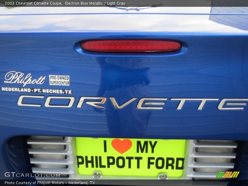 Electron Blue Metallic / Light Gray 2003 Chevrolet Corvette Coupe