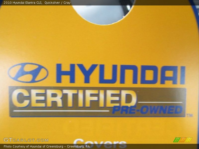 Quicksilver / Gray 2010 Hyundai Elantra GLS