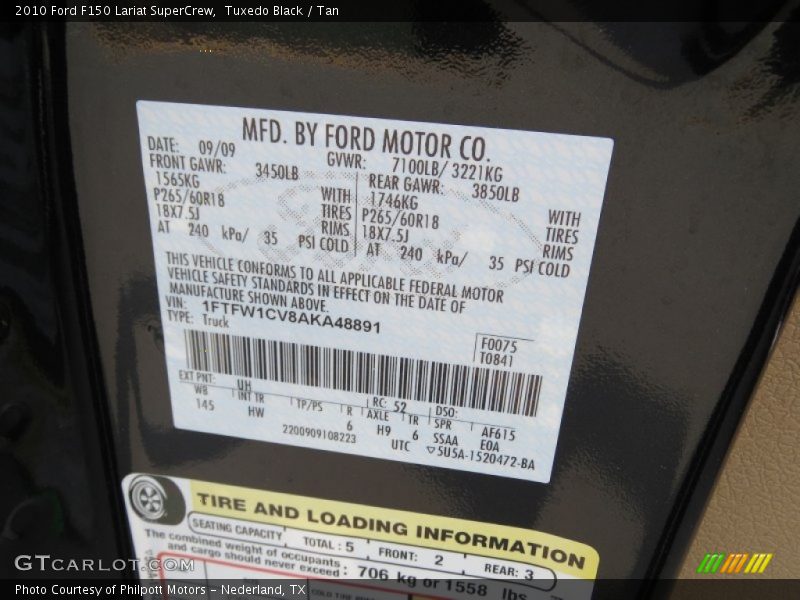 Tuxedo Black / Tan 2010 Ford F150 Lariat SuperCrew