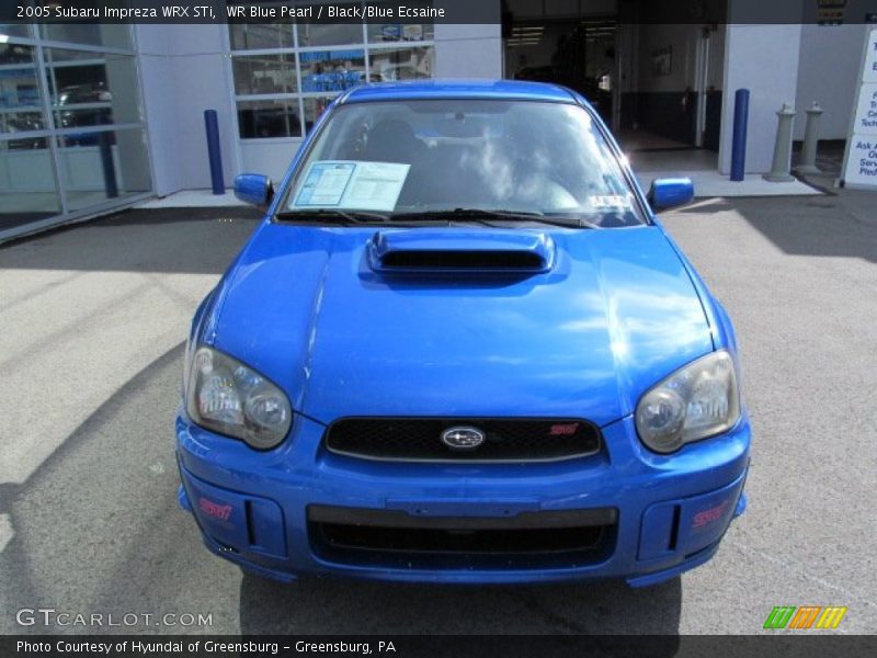 WR Blue Pearl / Black/Blue Ecsaine 2005 Subaru Impreza WRX STi