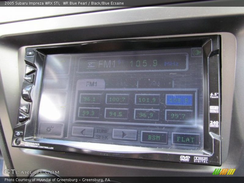 WR Blue Pearl / Black/Blue Ecsaine 2005 Subaru Impreza WRX STi